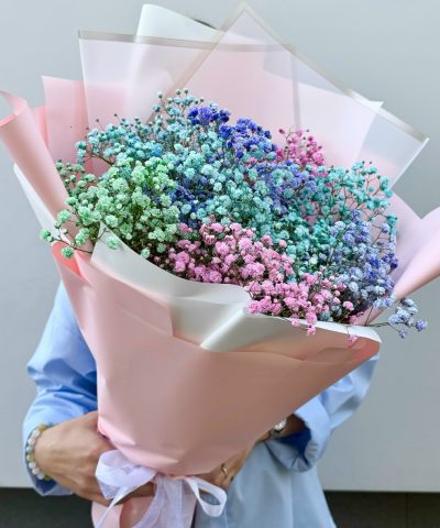 Букет из радужной гипсофилы💗