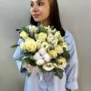 Свадебный букет из роз,эустомы и лаванды 🦢
